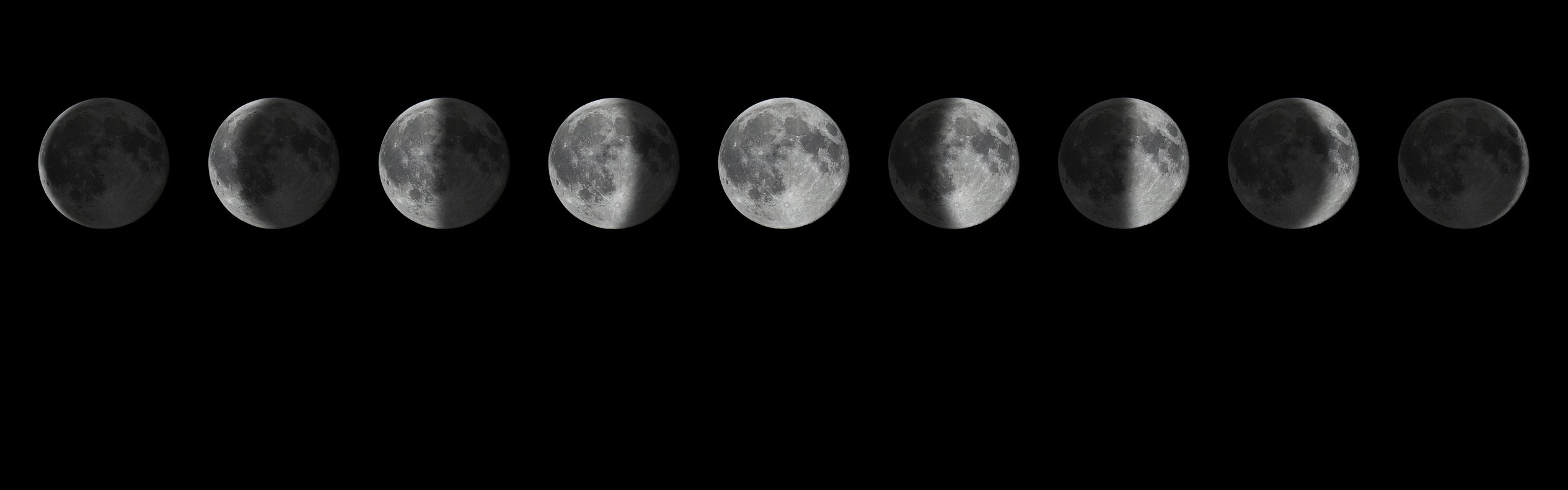 Phases of the Moon. Lunar cycle.